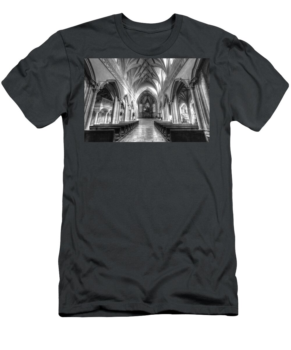Nonnberg Abbey Salzburg T-Shirt featuring the photograph Benedictine Monastery Salzburg by David Pyatt