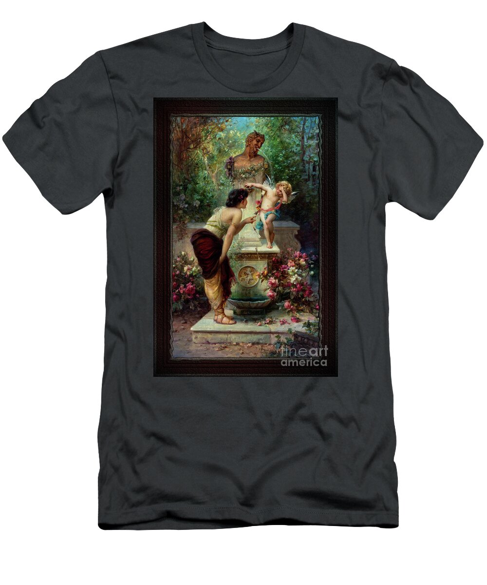 Bestrafter Ubermut T-Shirt featuring the painting Bestrafter Ubermut by Hans Zatzka by Rolando Burbon