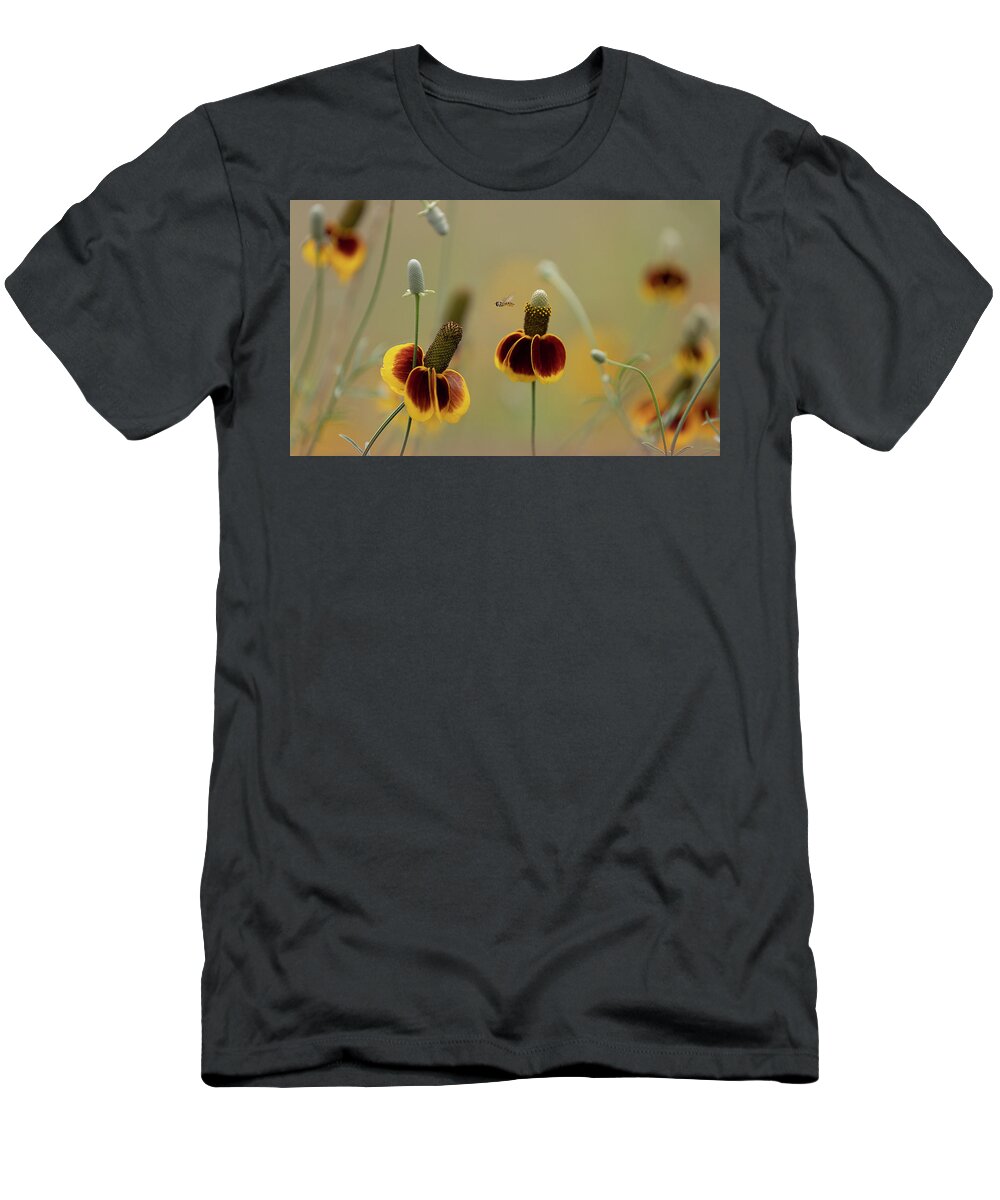 Insect T-Shirt featuring the photograph Between Flowers by Deon Grandon