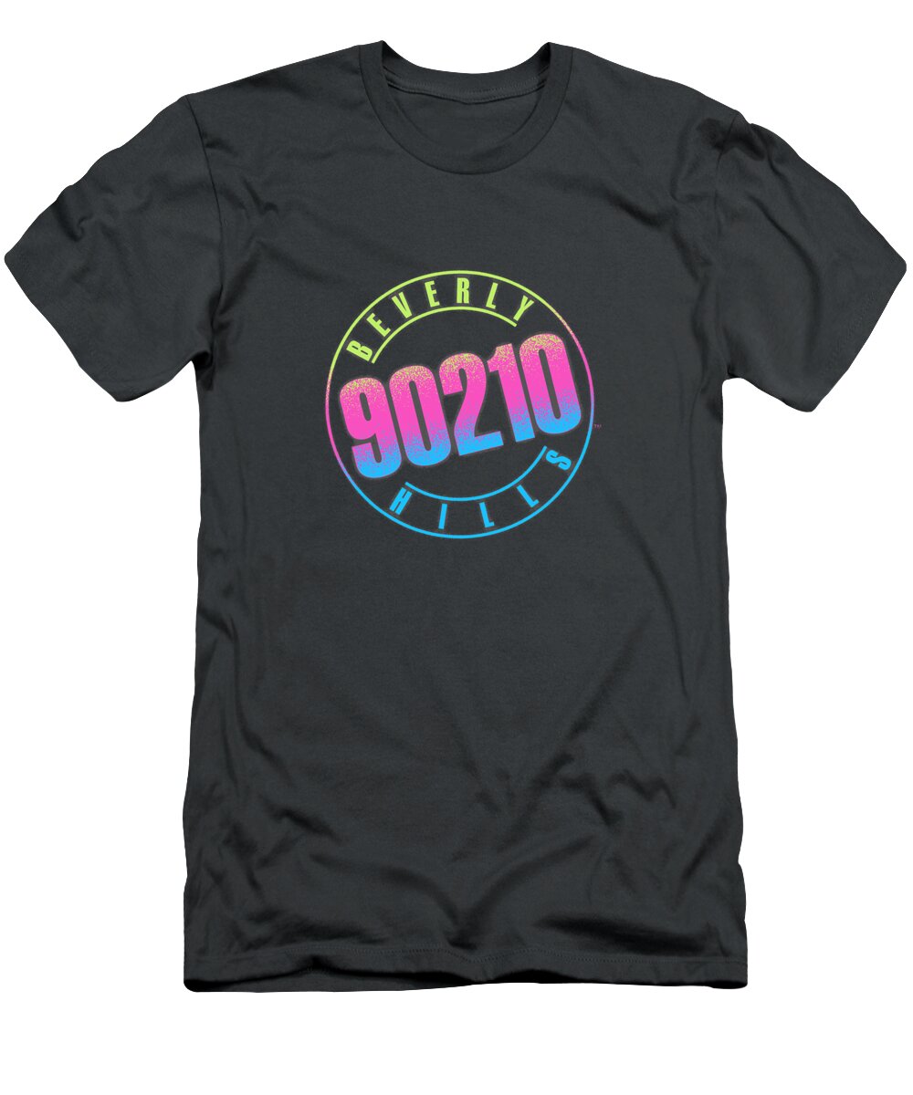 Beverly Hills 90210 Colorful Logo T-Shirt featuring the digital art Beverly Hills 90210 Colorful Logo by Yossar Rivier