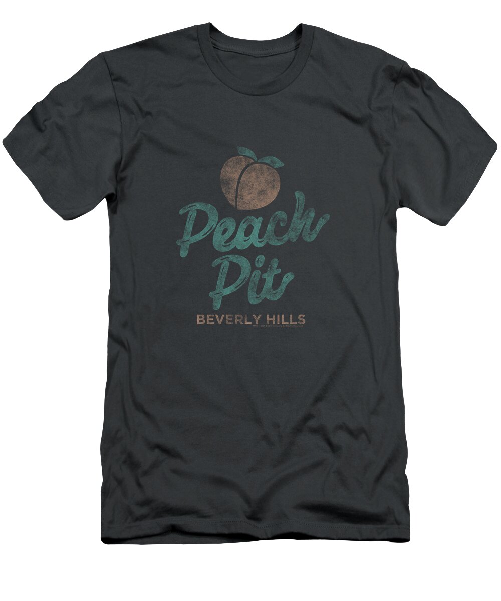 Beverly Hills 90210 Peach Pit Logo T-Shirt featuring the digital art Beverly Hills 90210 Peach Pit Logo by Gethin Aoibhe
