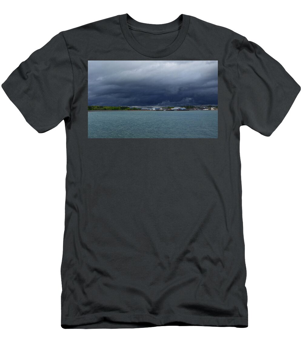 Weather T-Shirt featuring the photograph Beyond the Lake by Ally White
