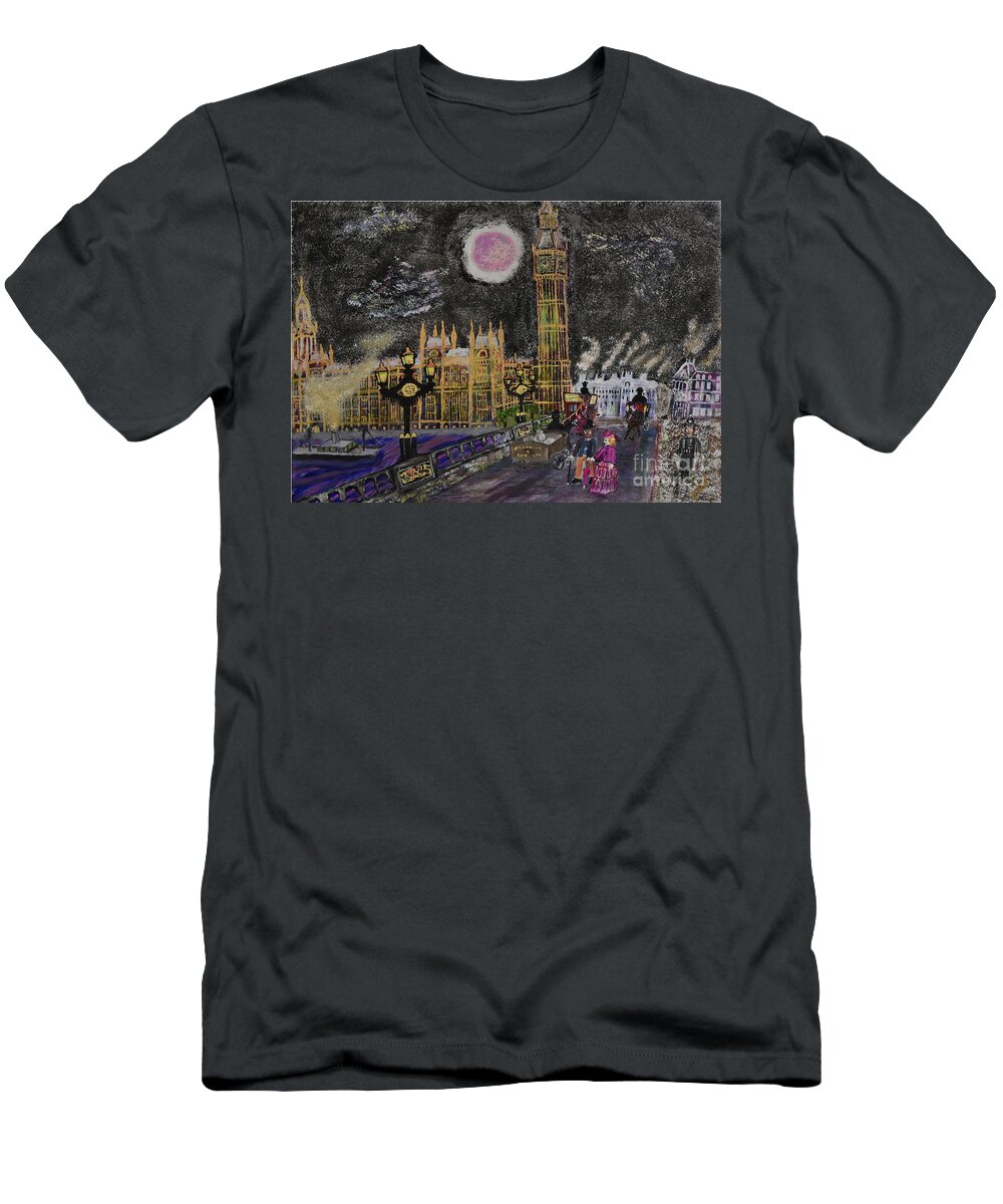 Big Ben T-Shirt featuring the painting Big Ben 1885 by David Westwood