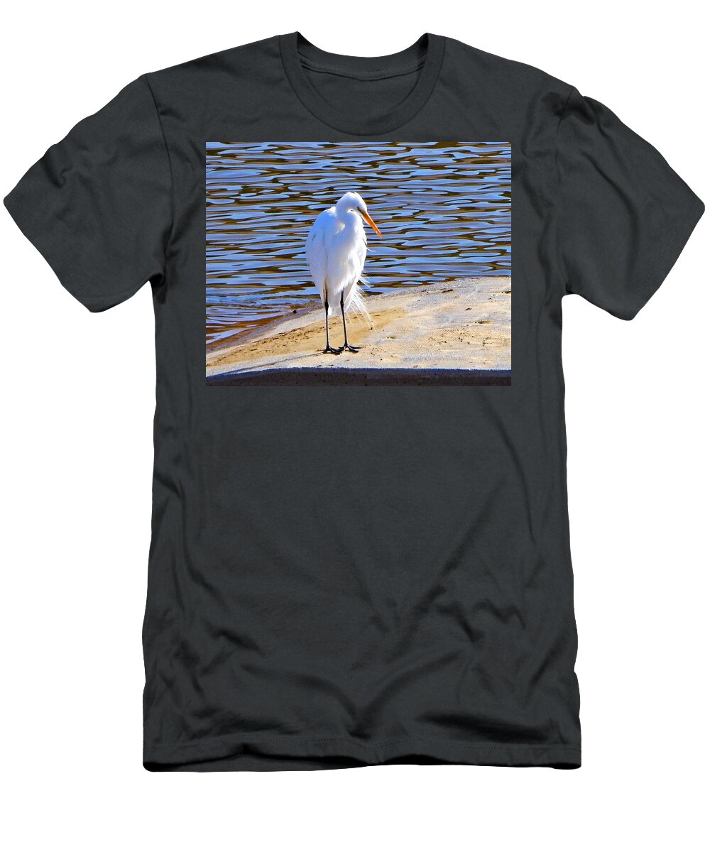 Egret T-Shirt featuring the photograph Big Tall Bird by Andrew Lawrence