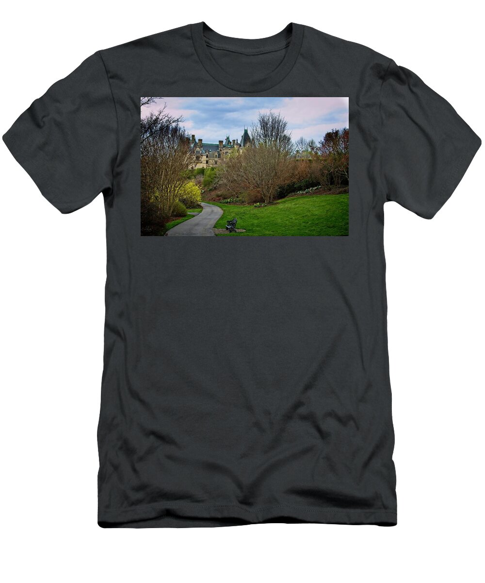 Path T-Shirt featuring the photograph Biltmore House Garden Path by Allen Nice-Webb