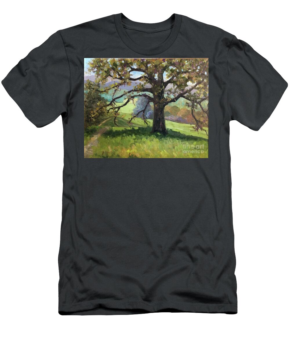 Tree T-Shirt featuring the painting Biltmore Walking Path by Anne Marie Brown