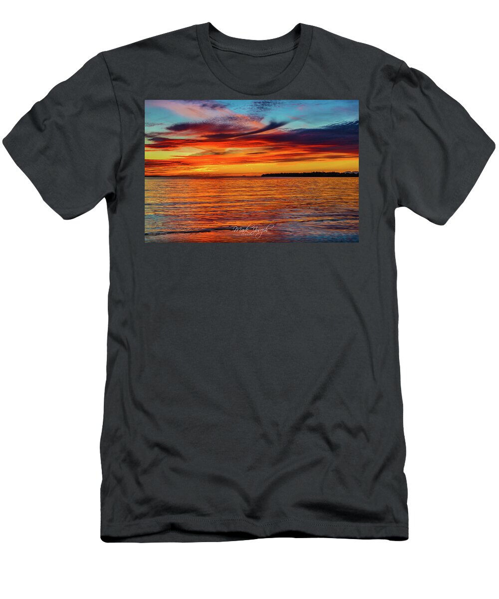 Sunset T-Shirt featuring the photograph Birch Bay/Blaine Sunset by Mark Joseph