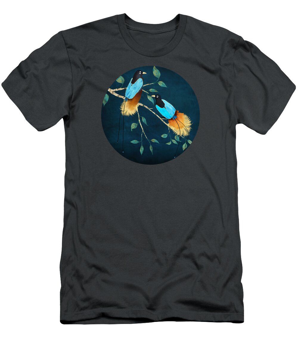 Bird T-Shirt featuring the digital art Bird of Paradise I by Spacefrog Designs