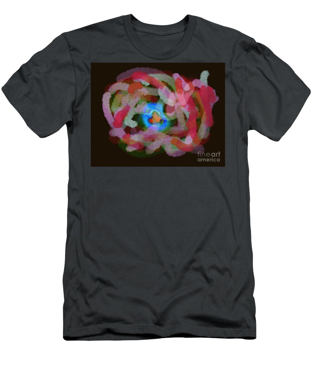Primitive Impressionistic Expressionism T-Shirt featuring the digital art Birthing an Idea by Zotshee Zotshee