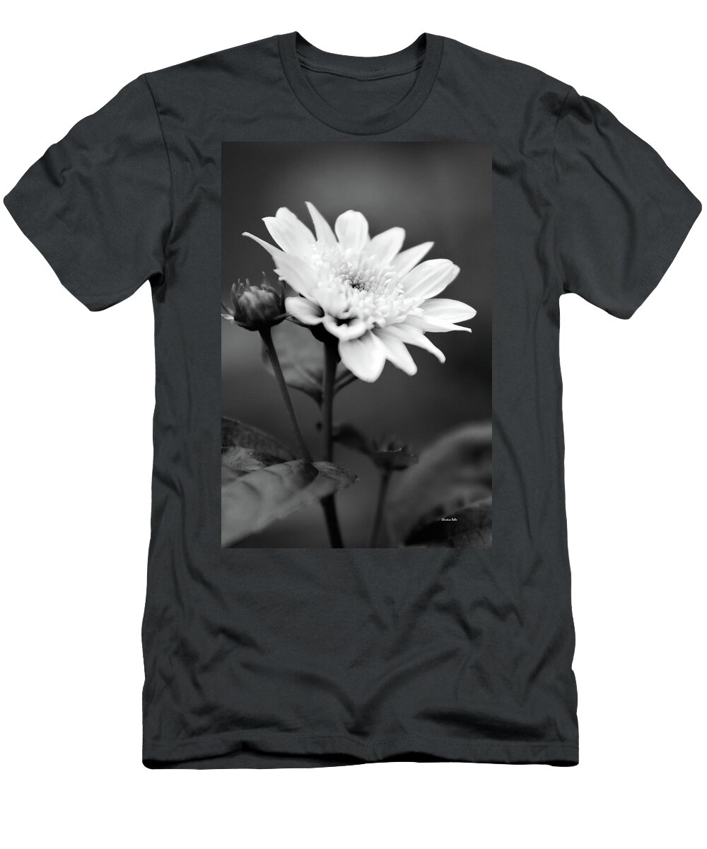 Flower T-Shirt featuring the photograph Black and White Coreopsis Flower by Christina Rollo