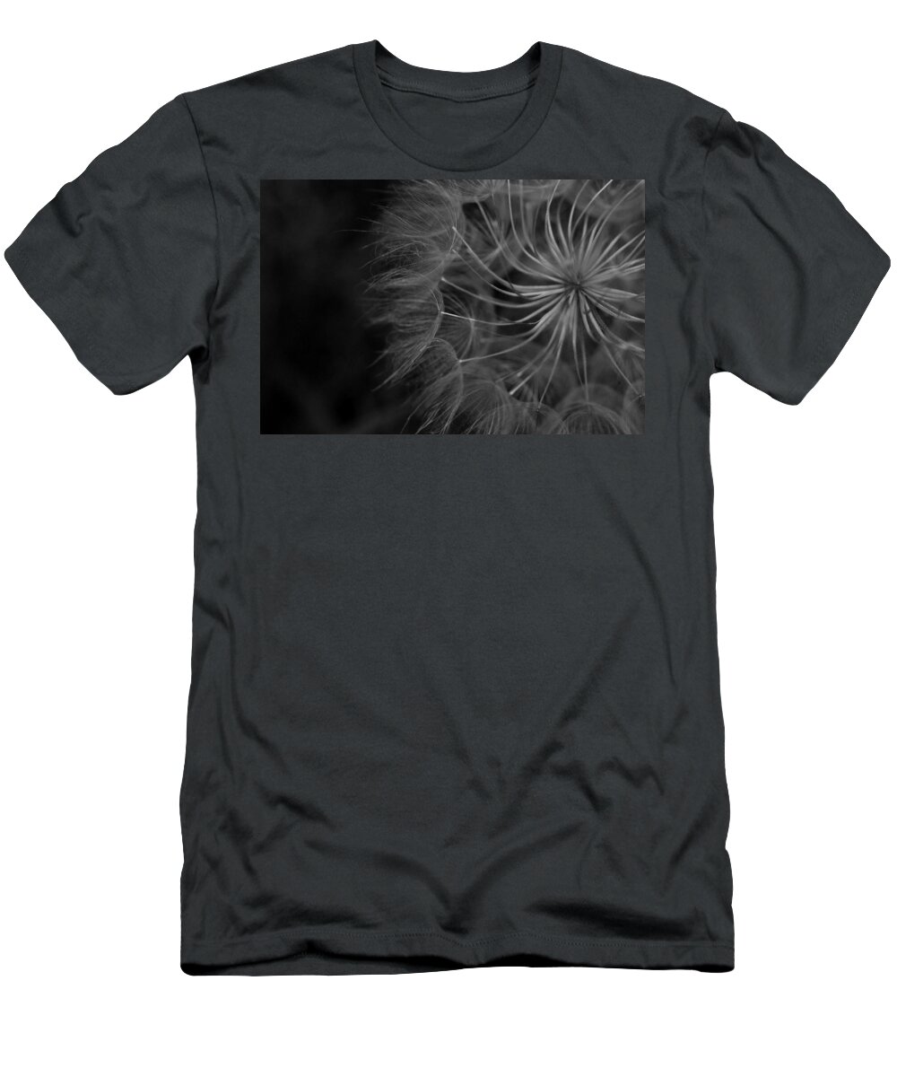 Nature T-Shirt featuring the photograph Black and White Dandelion 1 by Amy Fose