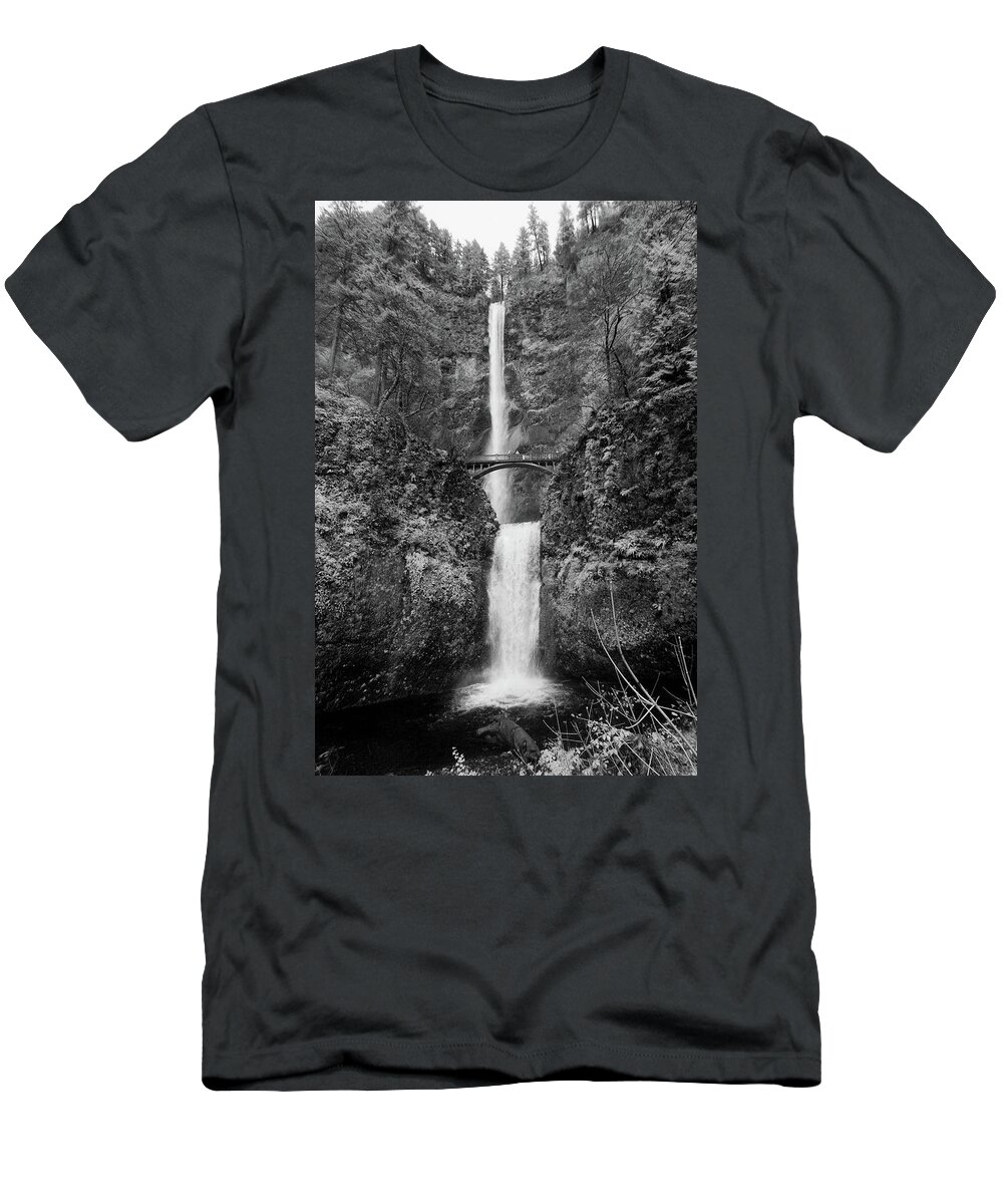 Multnomah T-Shirt featuring the photograph Black and White Multnomah by Bryan Xavier
