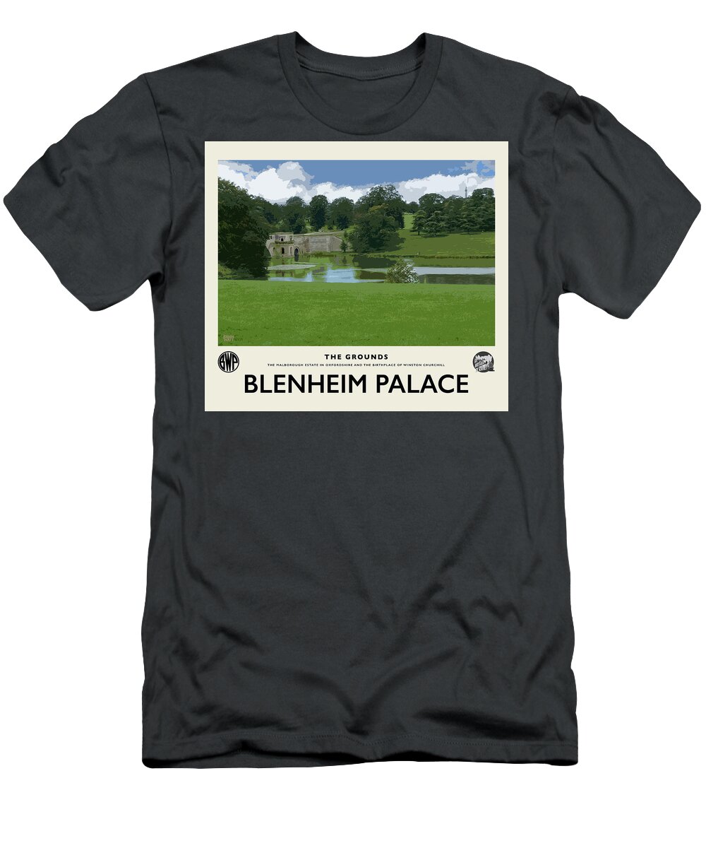 Blenheim Palace T-Shirt featuring the photograph Blenheim Grounds Cream Railway Poster by Brian Watt