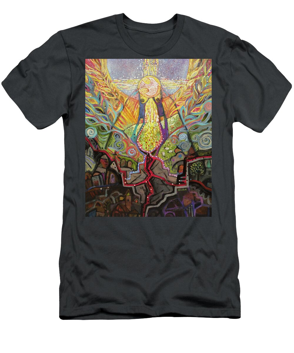 Jen Norton T-Shirt featuring the painting Blessed are the Peacemakers by Jen Norton