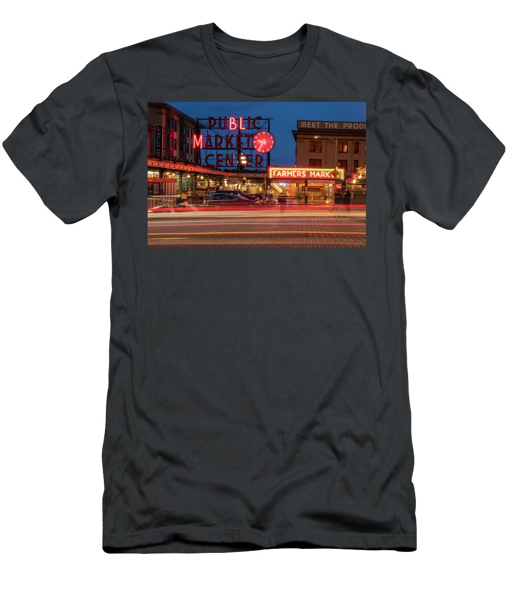 Seattle T-Shirt featuring the photograph BLM Pike Place Market by Matt McDonald