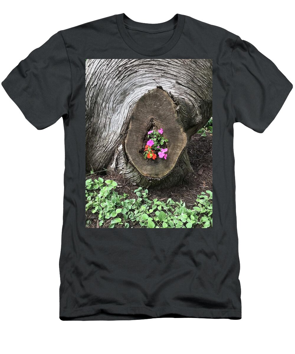  T-Shirt featuring the photograph Bloom where You Are Planted by Kathy Bee