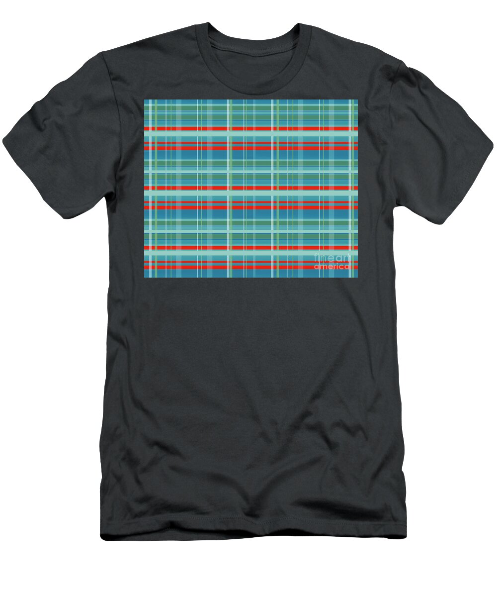 Plaid Patter T-Shirt featuring the digital art Blue and Red Plaid by Joe Barsin