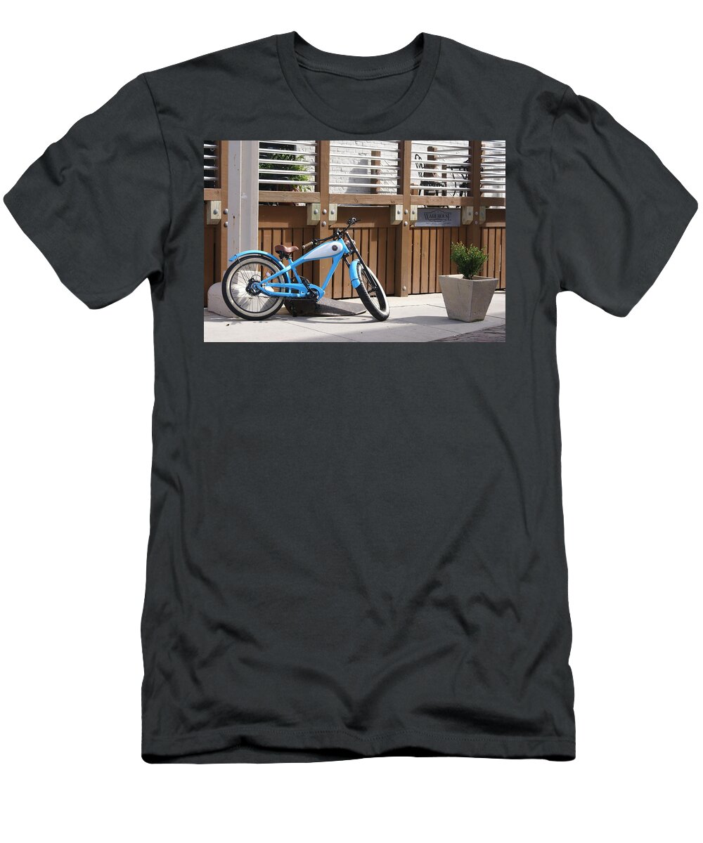 Bike T-Shirt featuring the photograph Blue Bike by Heather E Harman