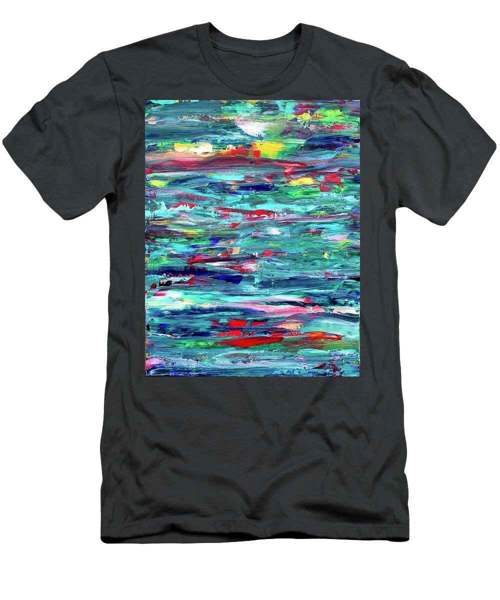 Abstract T-Shirt featuring the painting Blue Horizon by Teresa Moerer