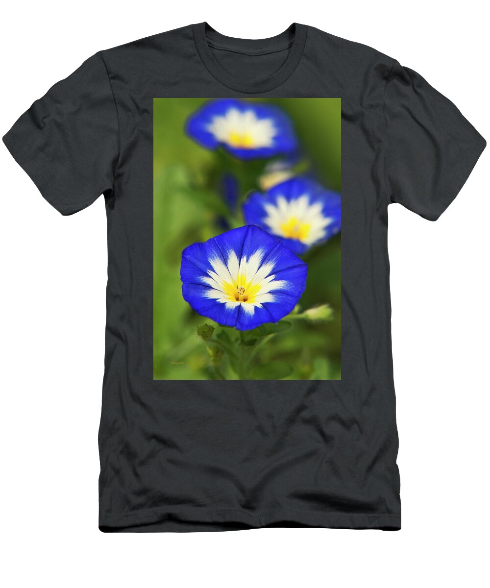 Flowers T-Shirt featuring the photograph Blue Morning Glory Flowers by Christina Rollo