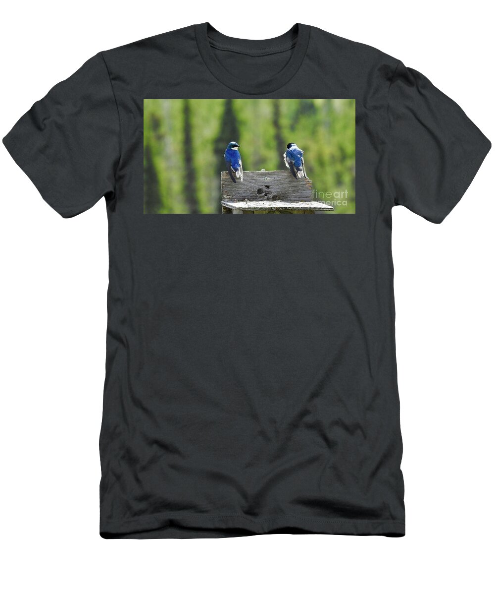 Swallows T-Shirt featuring the photograph Blue by Nicola Finch