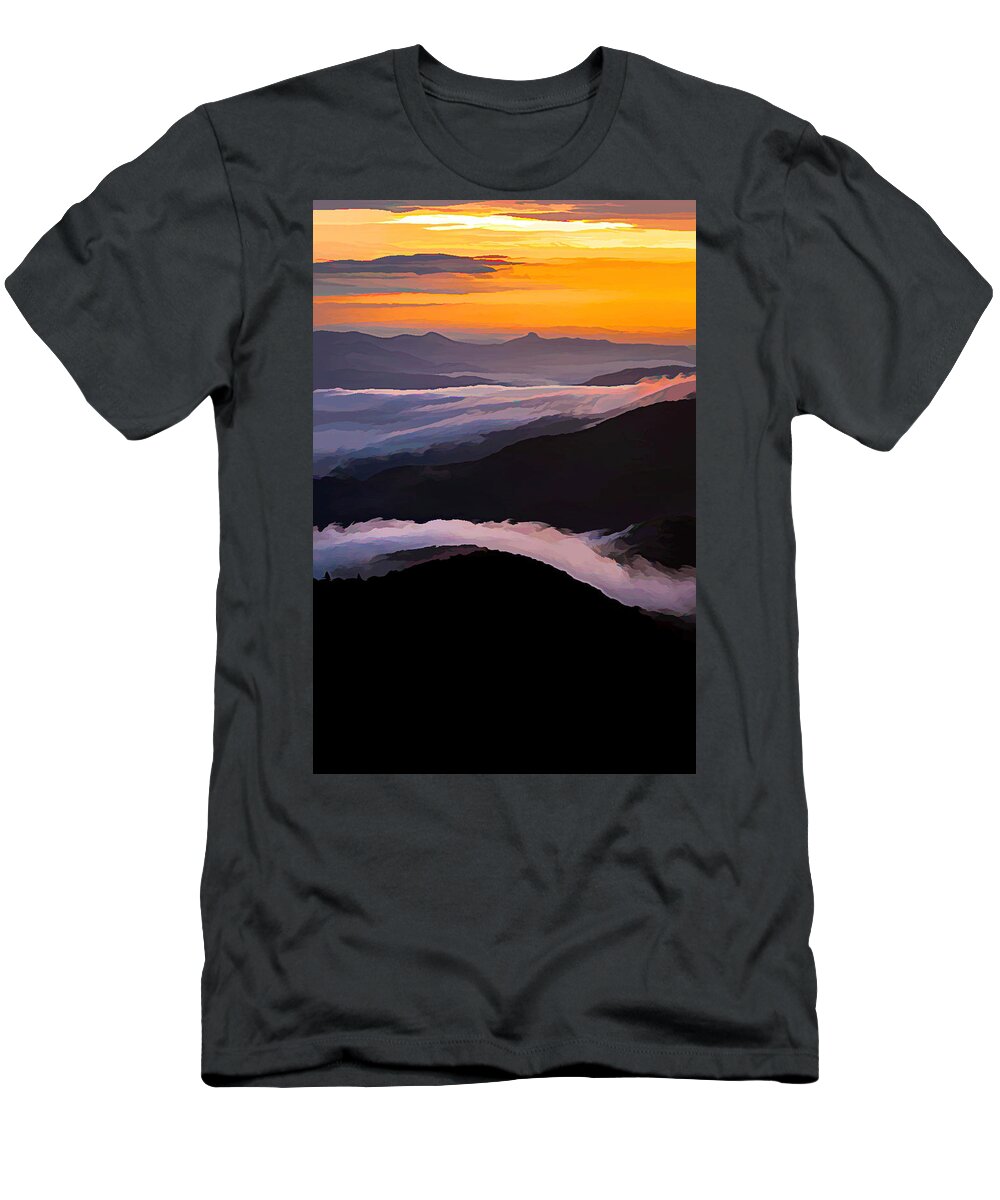 Tranquil T-Shirt featuring the photograph Blue Ridge Morning Digital Art by Serge Skiba