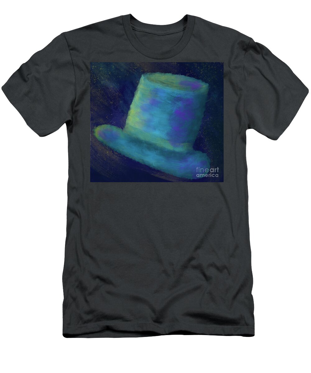 Blue Top Head In The Sky T-Shirt featuring the digital art Blue Tophead in the sky by Iris Richardson