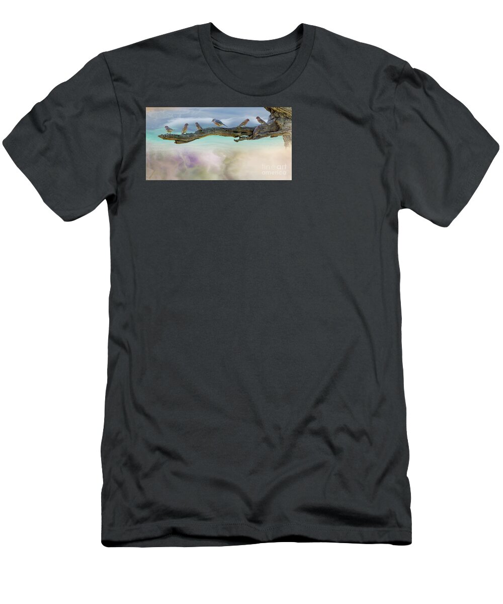 Bluebird T-Shirt featuring the photograph Out on a Limb by Sandra Rust