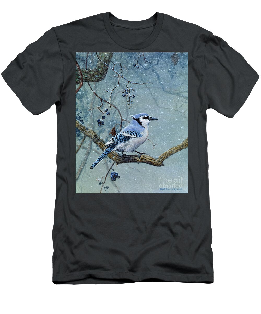 Scott Zoellick T-Shirt featuring the painting Bluejay by Scott Zoellick