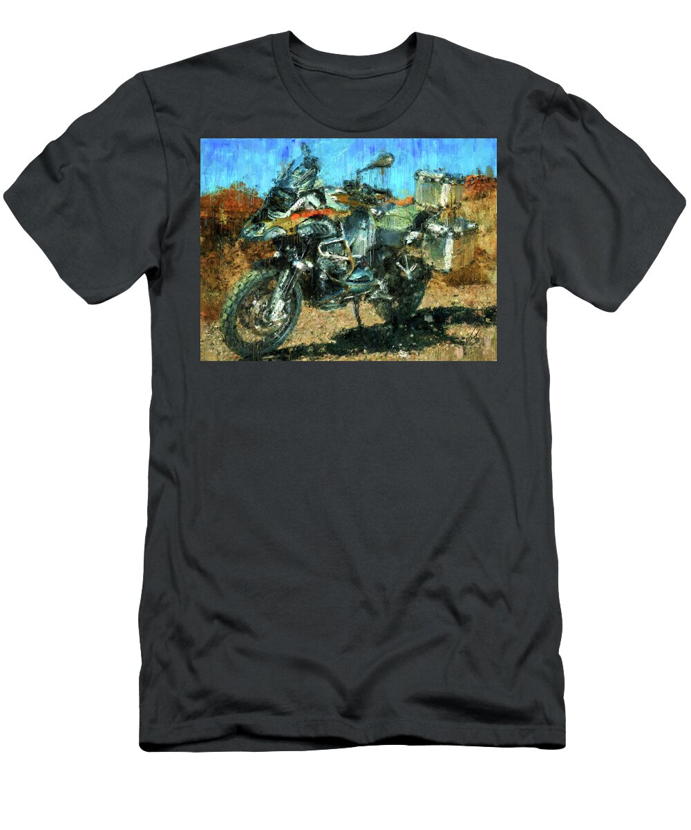 Motorcycle T-Shirt featuring the painting BMW R1200 GS ADVENTURE by Vart by Vart