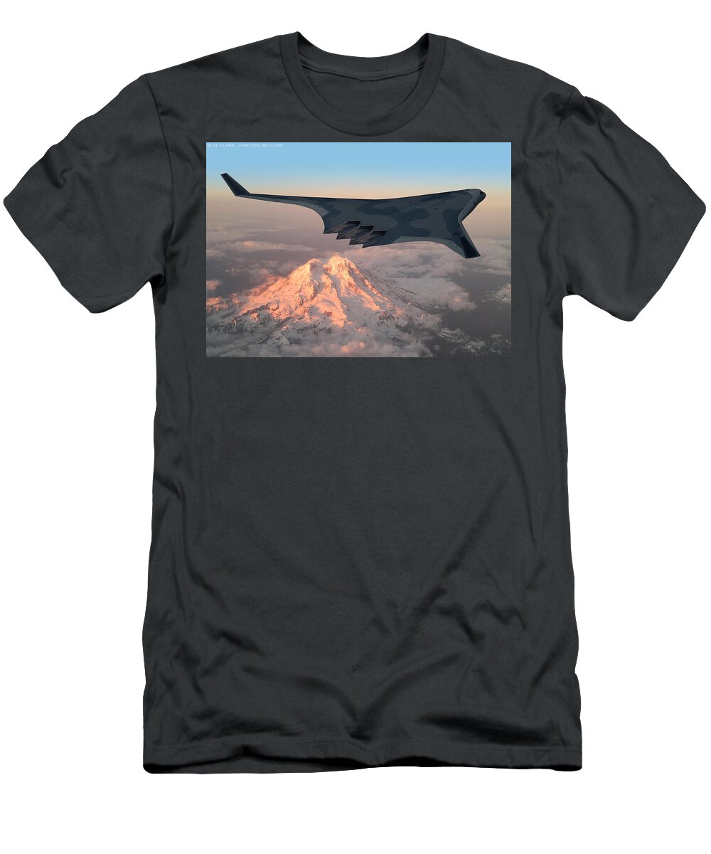 Boeing T-Shirt featuring the digital art Boeing BWB Bomber by Custom Aviation Art