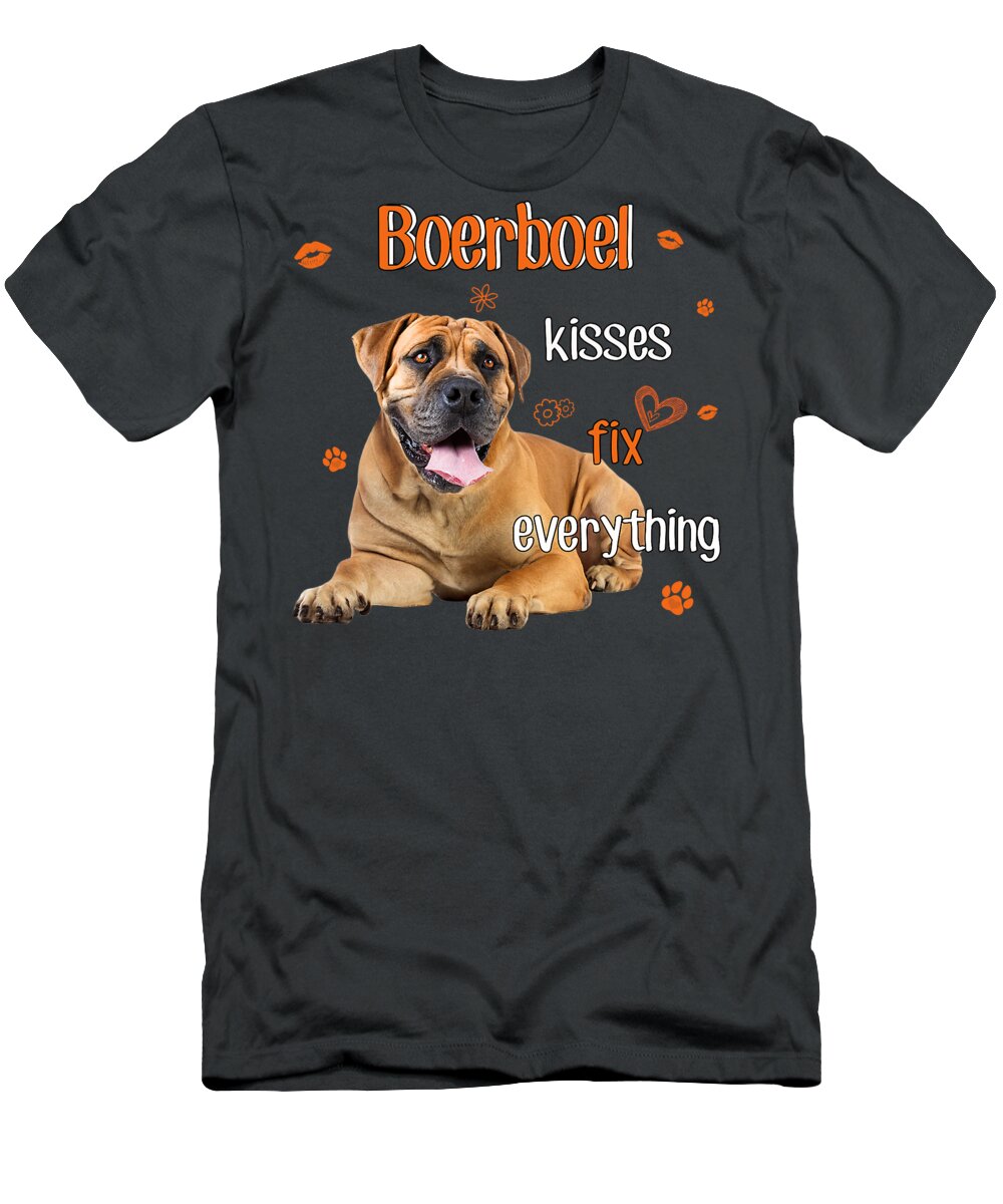 Dog Portrait T-Shirt featuring the drawing Boerboel by Anh Nguyen