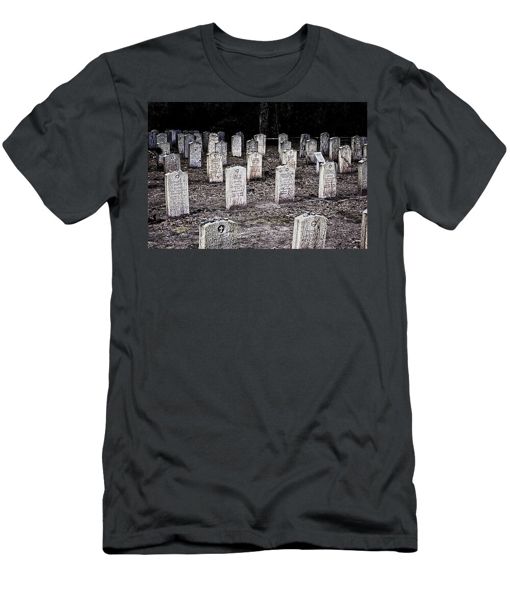 Marietta Georgia T-Shirt featuring the photograph Bonaventure Veterans Headstones by Tom Singleton