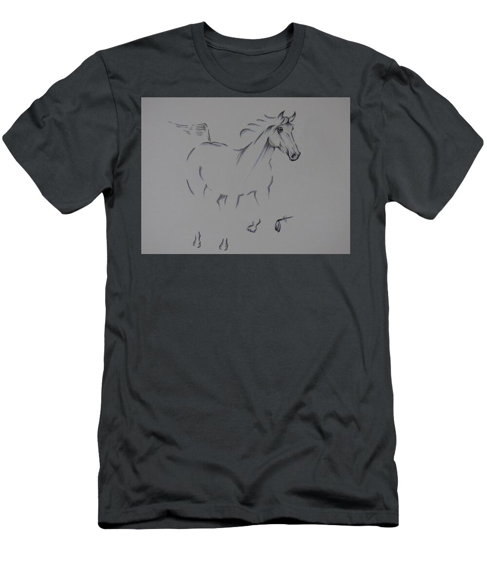 Horse T-Shirt featuring the painting Born a Champion by Kem Himelright