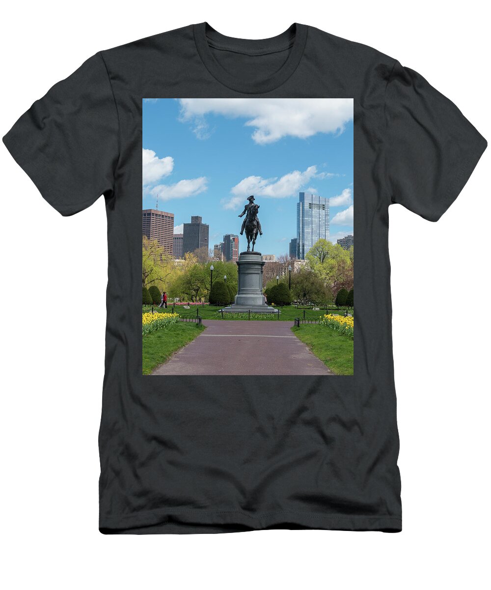 Boston Public Garden T-Shirt featuring the photograph Boston Public Garden by Sally Cooper