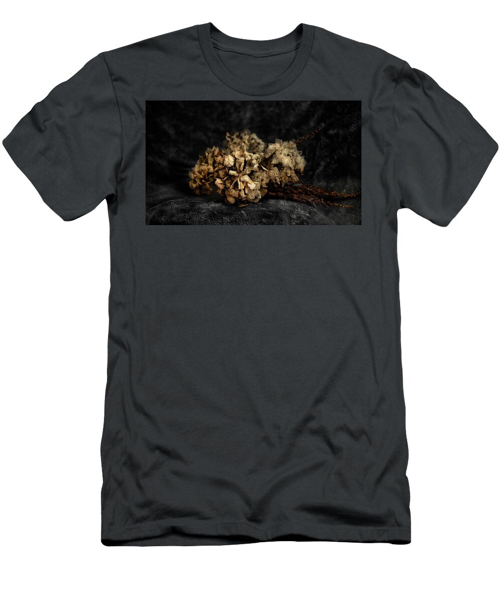 Bouguet T-Shirt featuring the photograph Bouquet of dried hydrangea flowers by MPhotographer