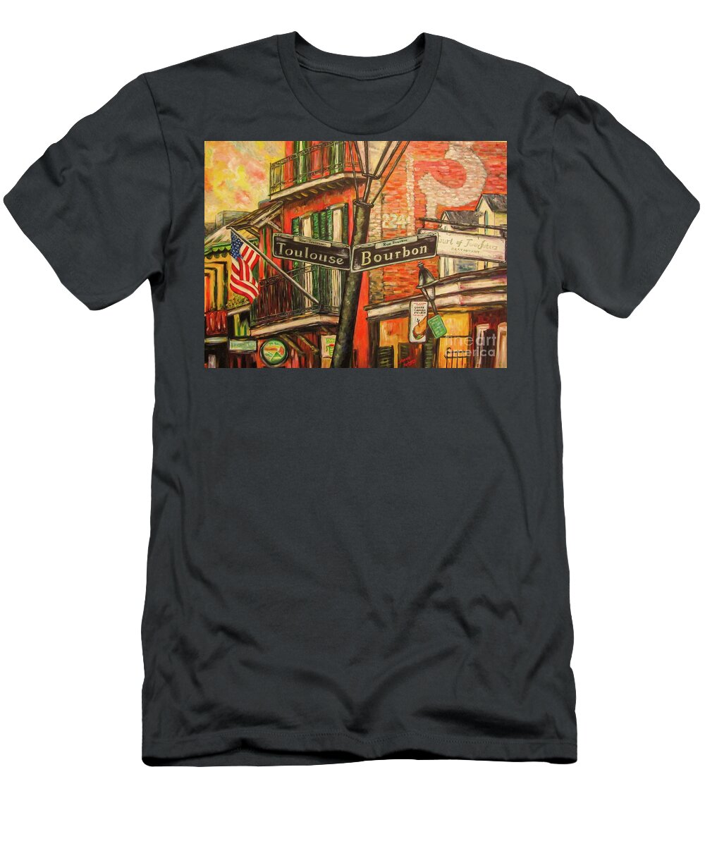 Painting T-Shirt featuring the painting Bourbon Street by Sherrell Rodgers