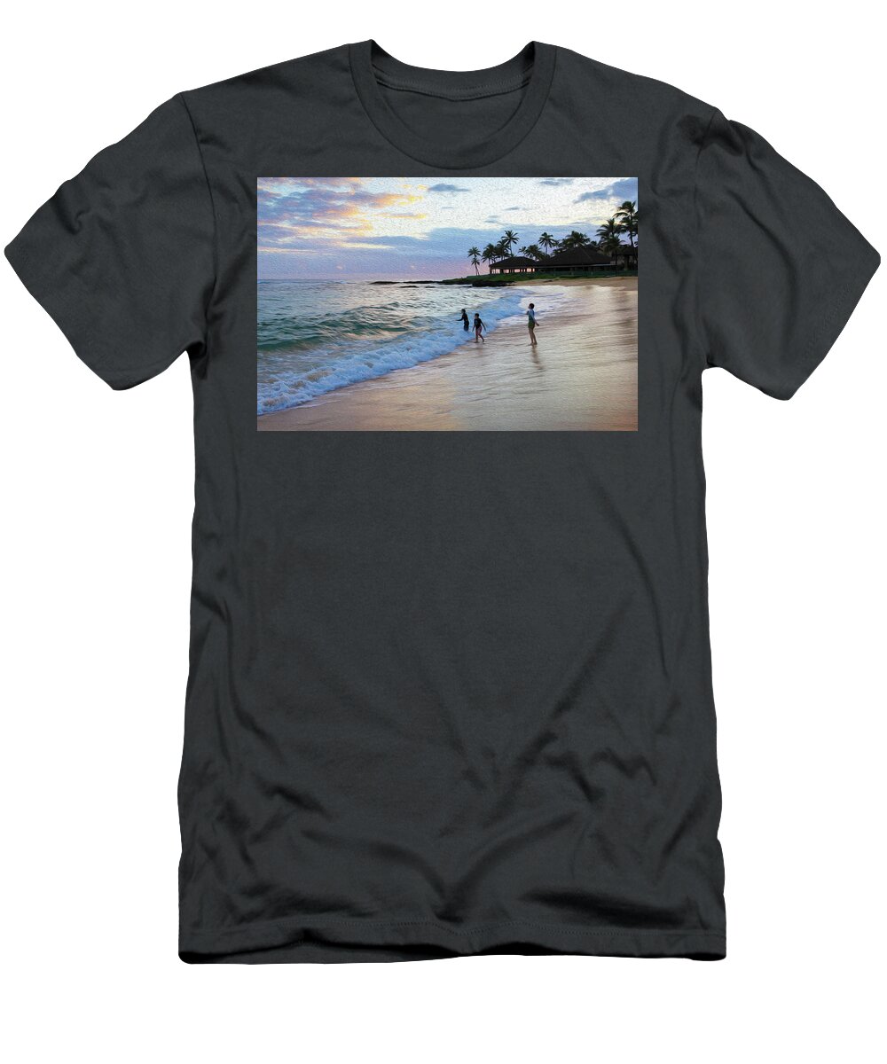  T-Shirt featuring the photograph Boys at Play Painting by Robert Carter