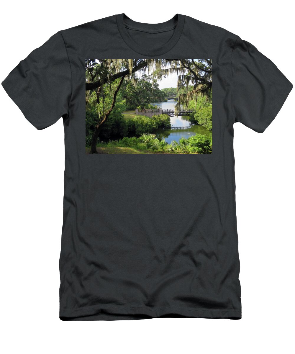 Landscape T-Shirt featuring the photograph Bridges Over Tranquil Waters by Rick Locke - Out of the Corner of My Eye