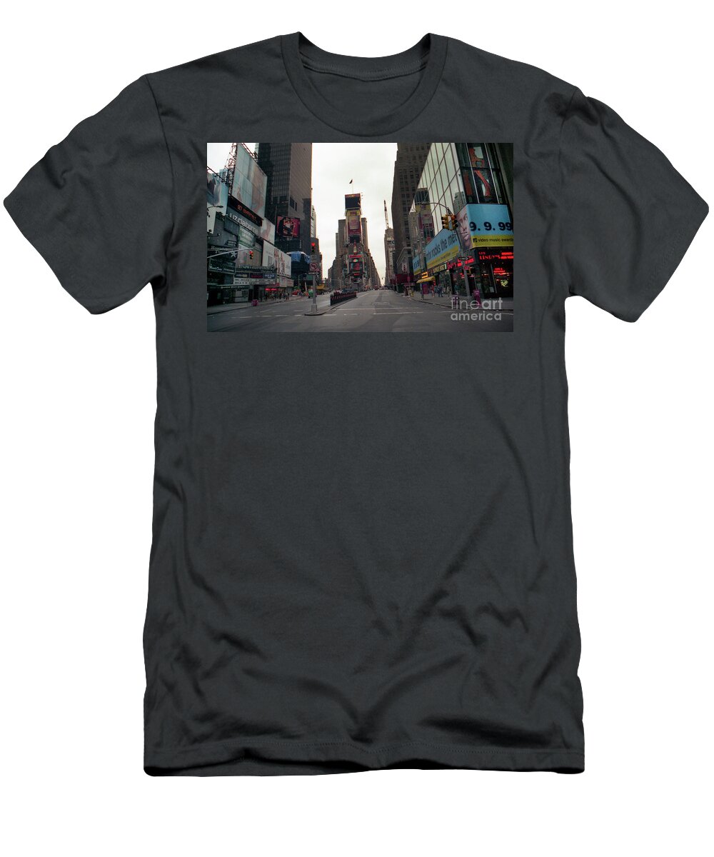Broadway T-Shirt featuring the photograph Broadway in the early 1990's by Steven Spak
