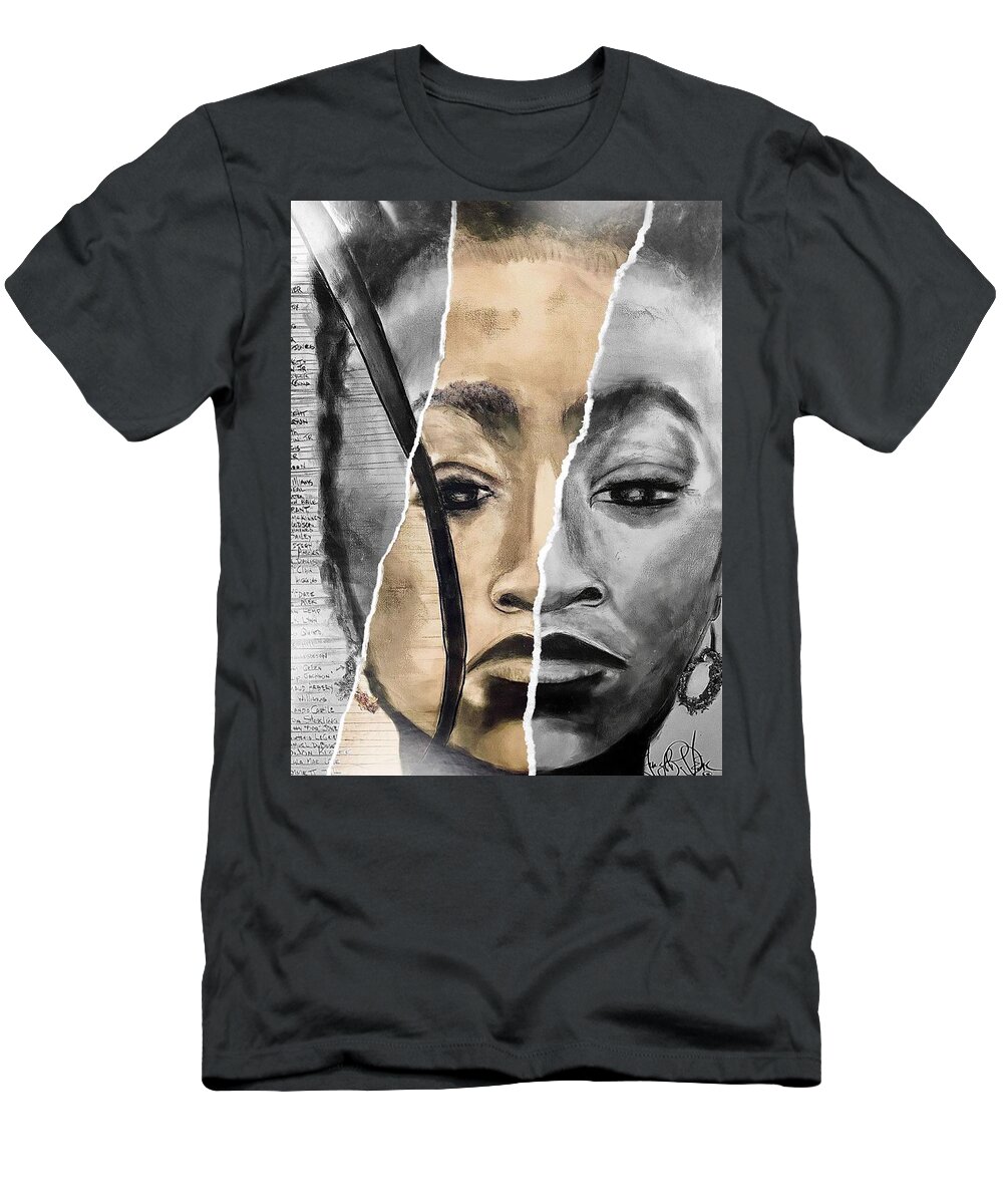  T-Shirt featuring the mixed media Broken by Angie ONeal