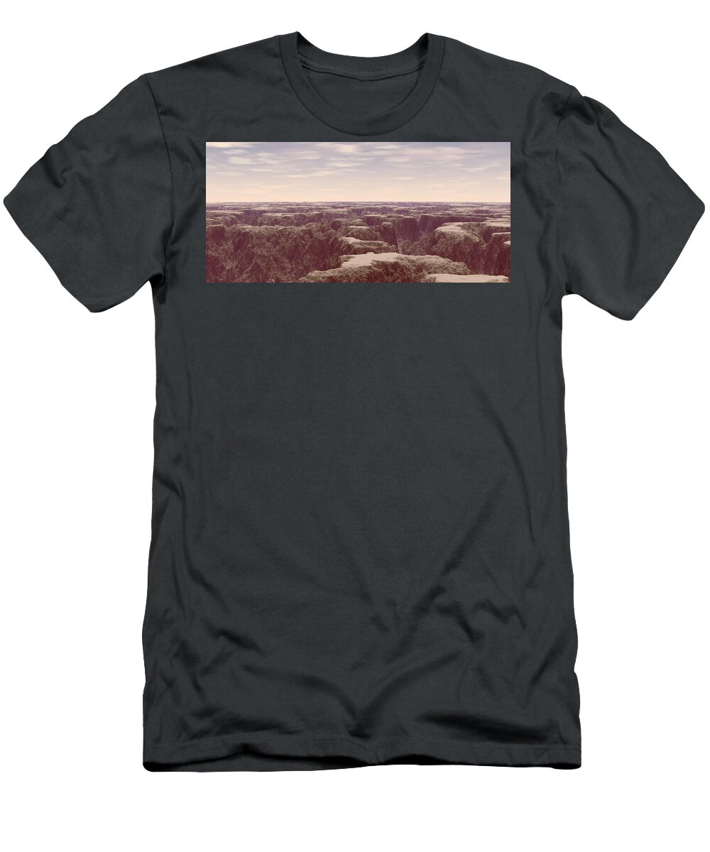 Brown T-Shirt featuring the digital art Brown Planet by Bernie Sirelson