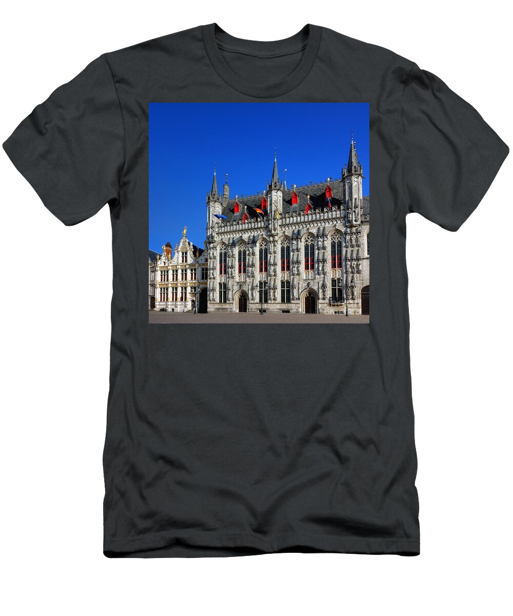 Bruges T-Shirt featuring the photograph Bruges City Hall and Stadsarchief Brugge by Olivier Le Queinec