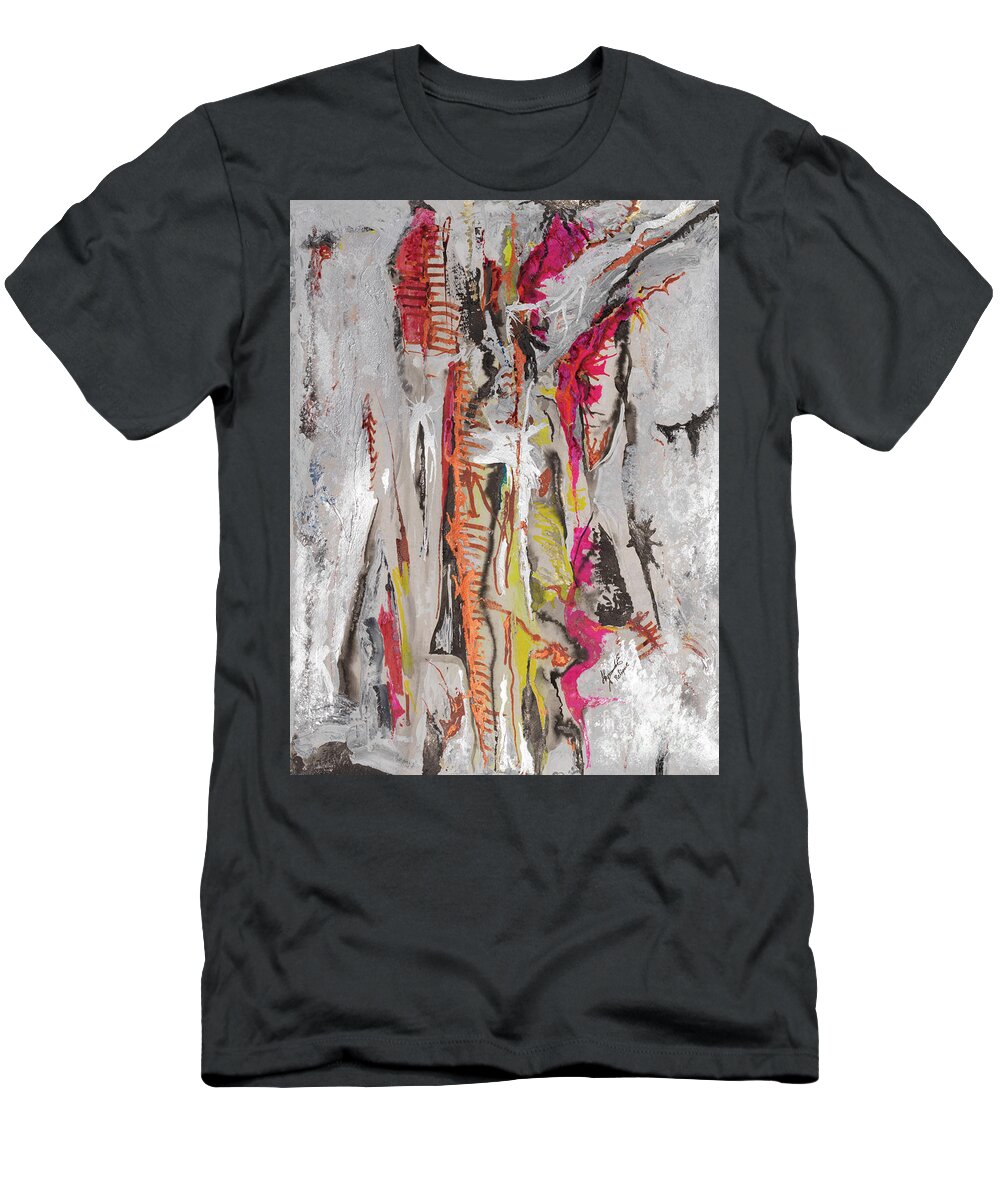  T-Shirt featuring the painting Bruised But Not Broken by Relique Dorcis