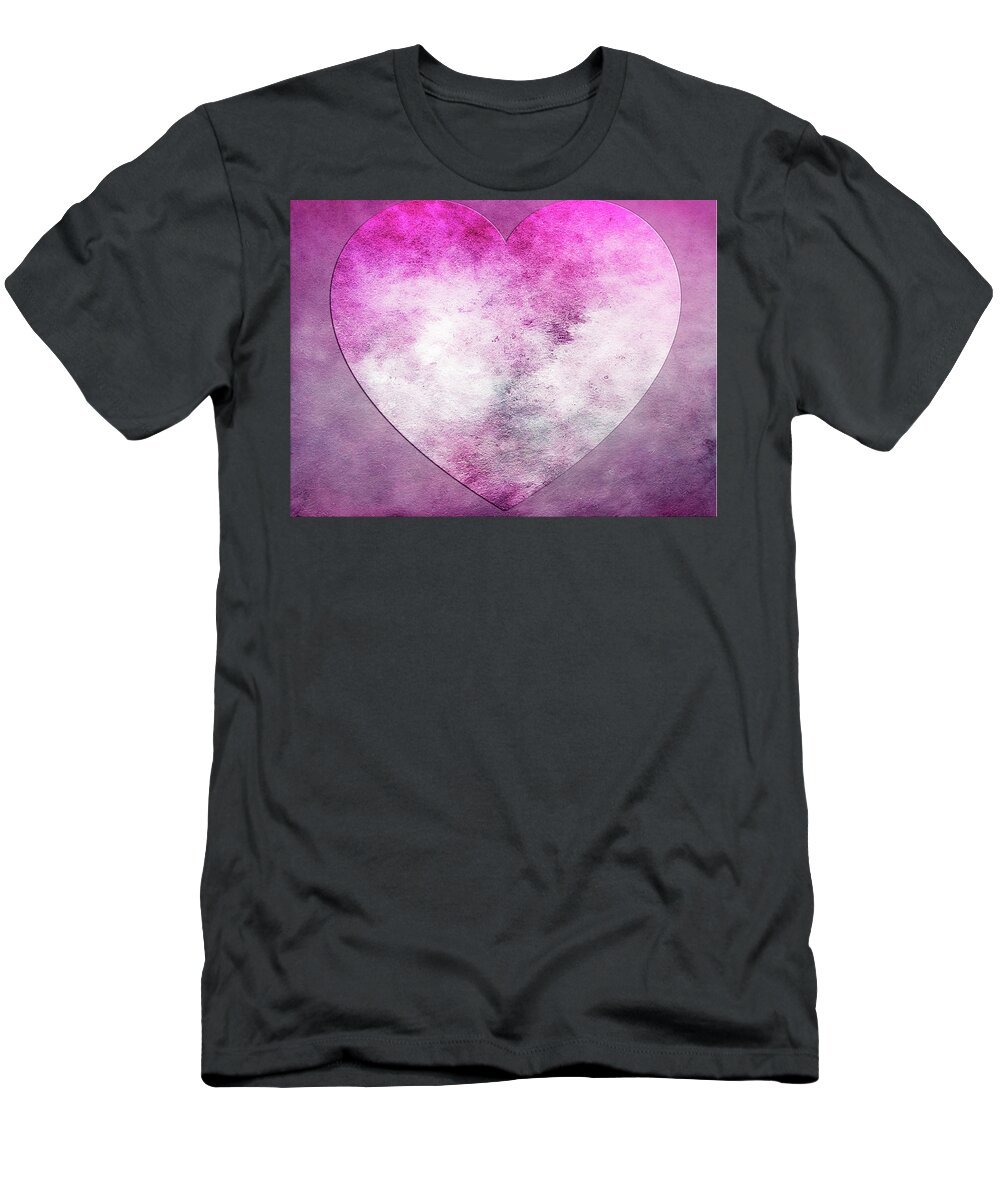 Heart T-Shirt featuring the mixed media Bruised Heart by Moira Law
