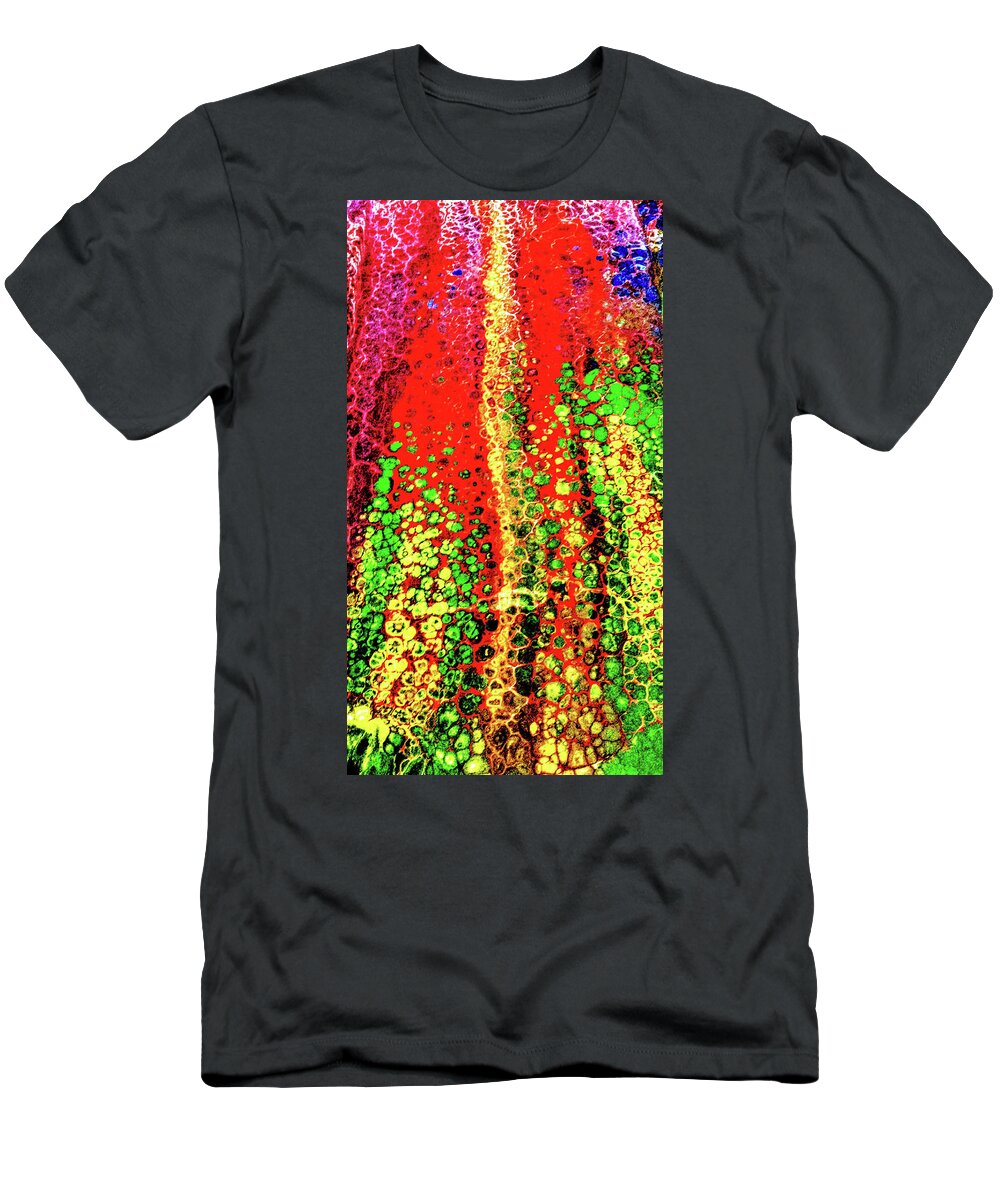 Bubbles.rainbow T-Shirt featuring the painting Bubble Up by Anna Adams