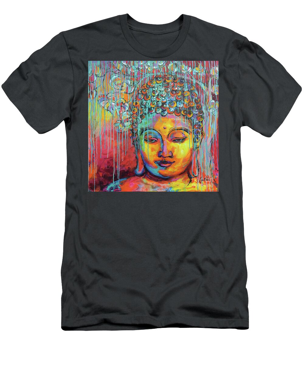  T-Shirt featuring the painting Buddha's Enlightenment by Jyotika Shroff