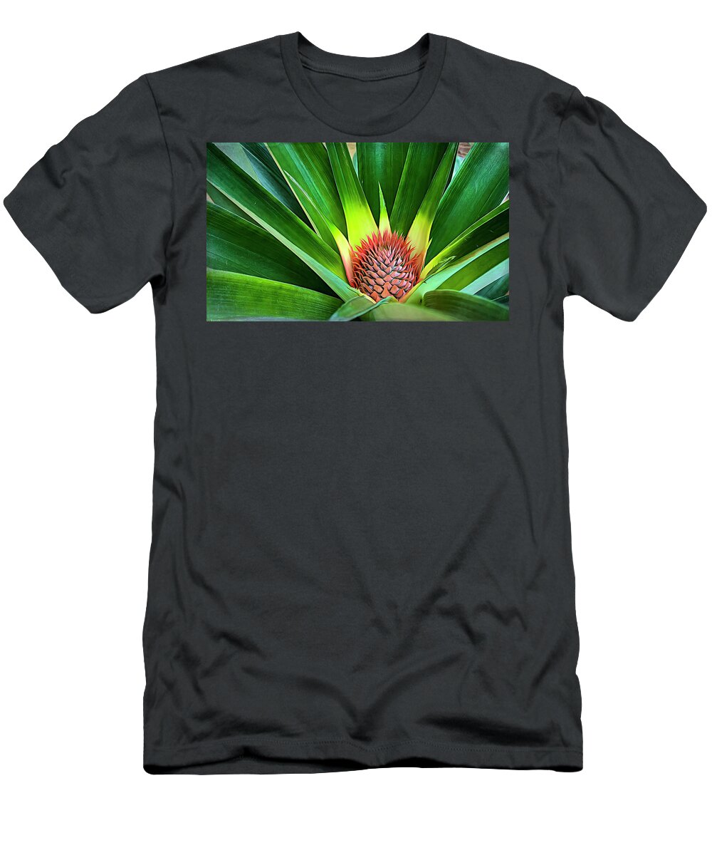 Pineapple T-Shirt featuring the photograph Budding Pineapple by Ginger Stein