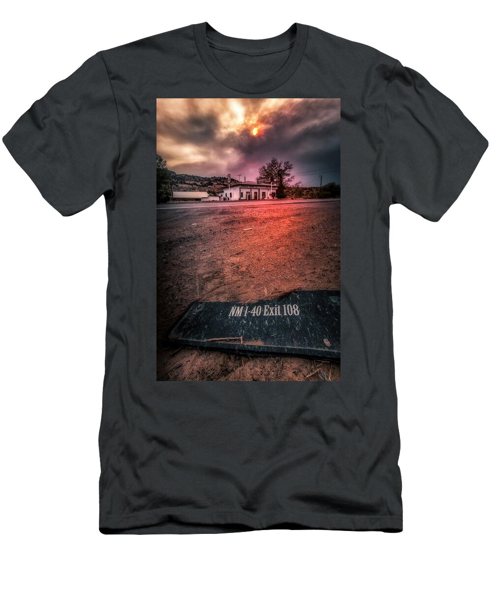 Budville T-Shirt featuring the photograph Budville Route 66 - The ghost of Interstate 40 by Micah Offman