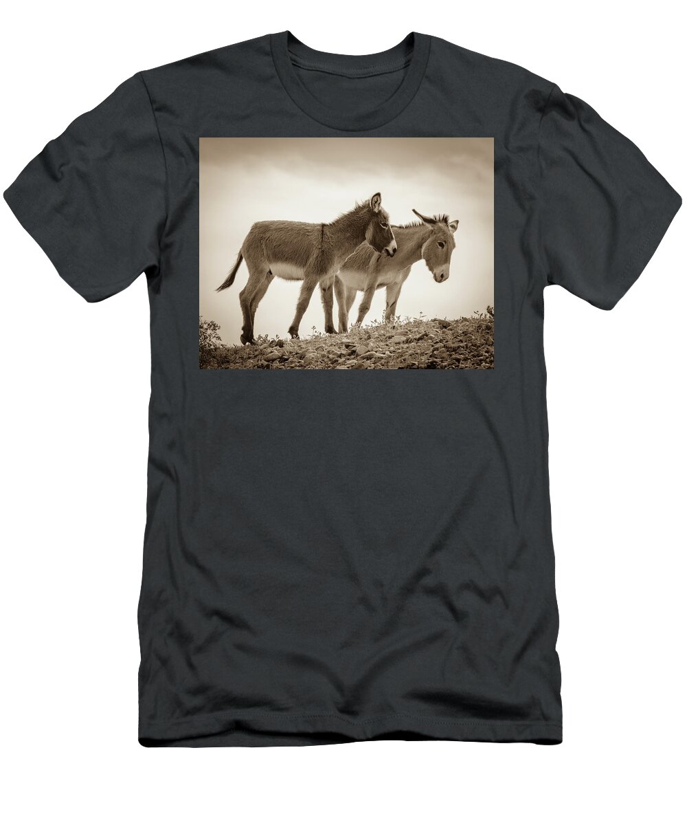 Wild Burros T-Shirt featuring the photograph Burro Buddies 2 by Mary Hone